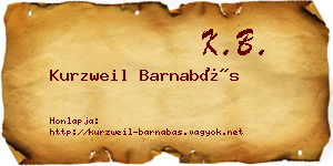 Kurzweil Barnabás névjegykártya